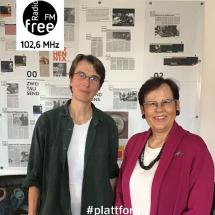 Ein Bild mit Katrin Voß-Lubert und Ilse Rüggenmann bei der Plattform 