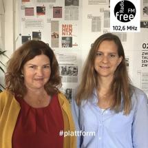 Ein Bild von Christine Lübbers und Lydia Ringshandel bei der heutigen Plattform 