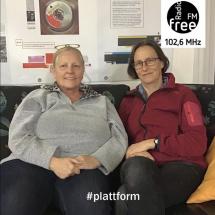 Ein Bild in der heutigen Plattform mit Roswitha Burgmayer und Frau Dr. Sabine Presuhn